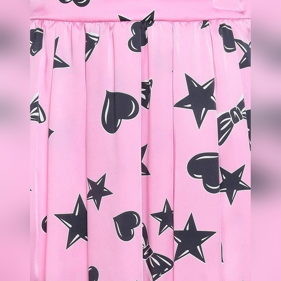 Moschino Couture Pink Pleated Skirt w/ Hearts, Stars & Bows – US 6 - NWOT - Picture 4 of 8